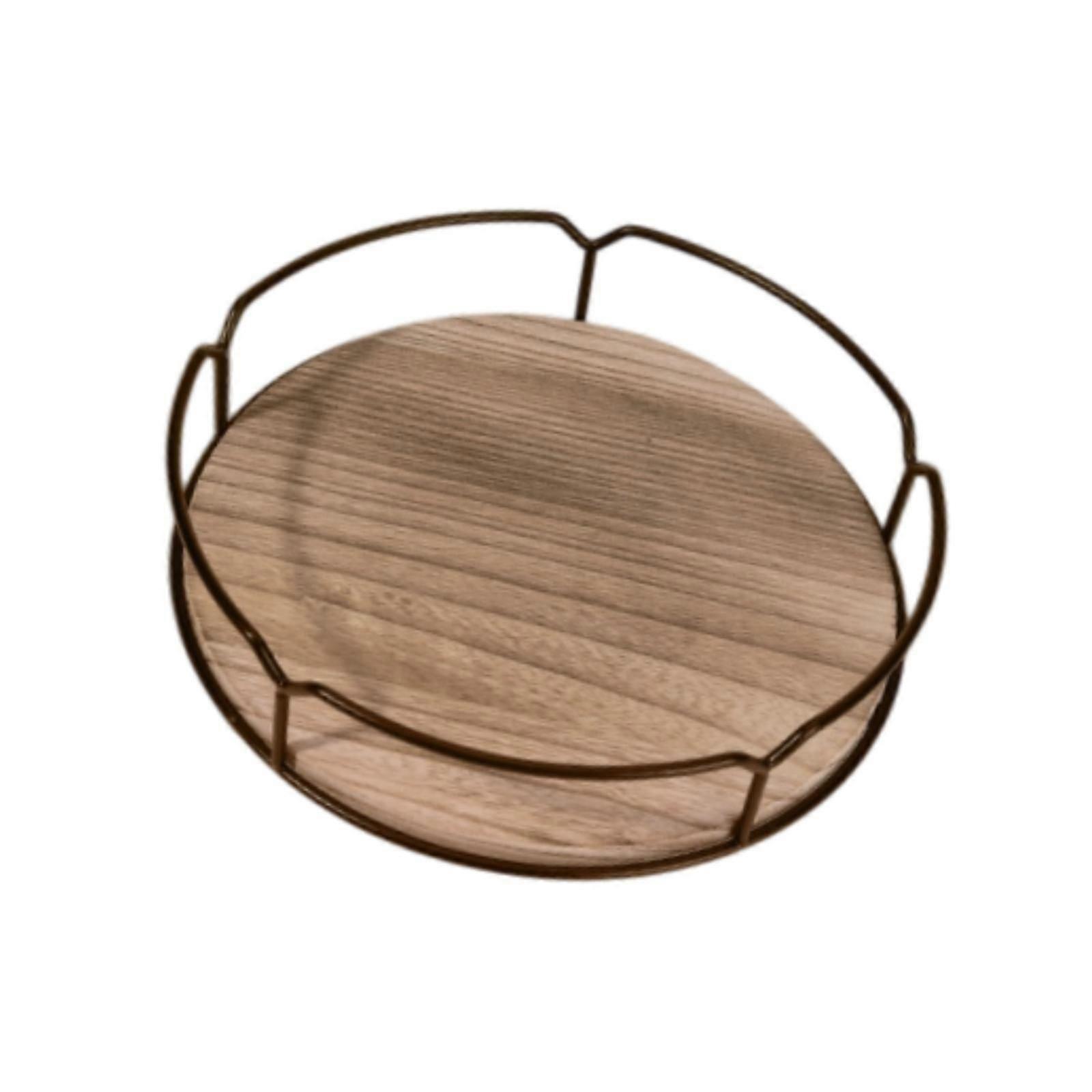 Wood Turntable Tray Rotating Spice Rack Organizer for Cabinet Desktop Pantry 9 Inch