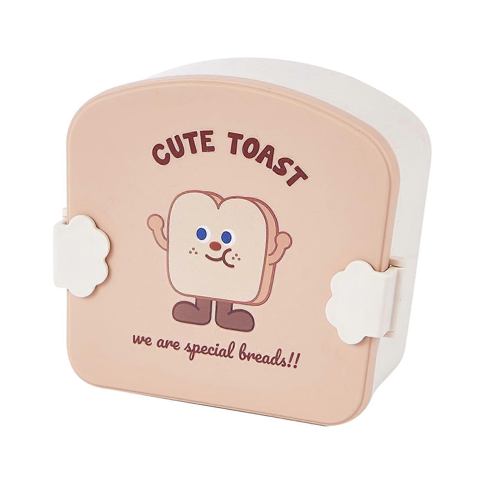 Toast Pattern Children Bento Box with Dividers for School Lunch