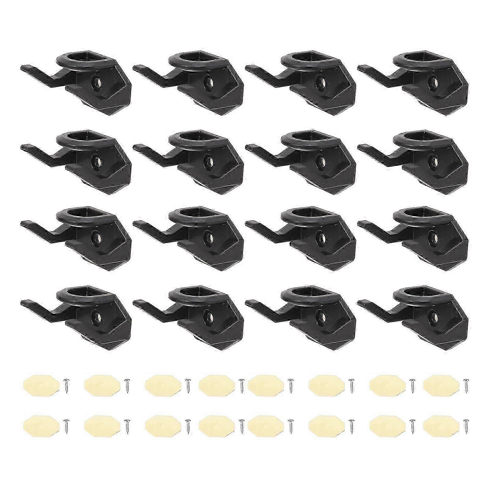 16pcs Universal Hat Rack Display Hooks For Wall Home - Black Adhesive