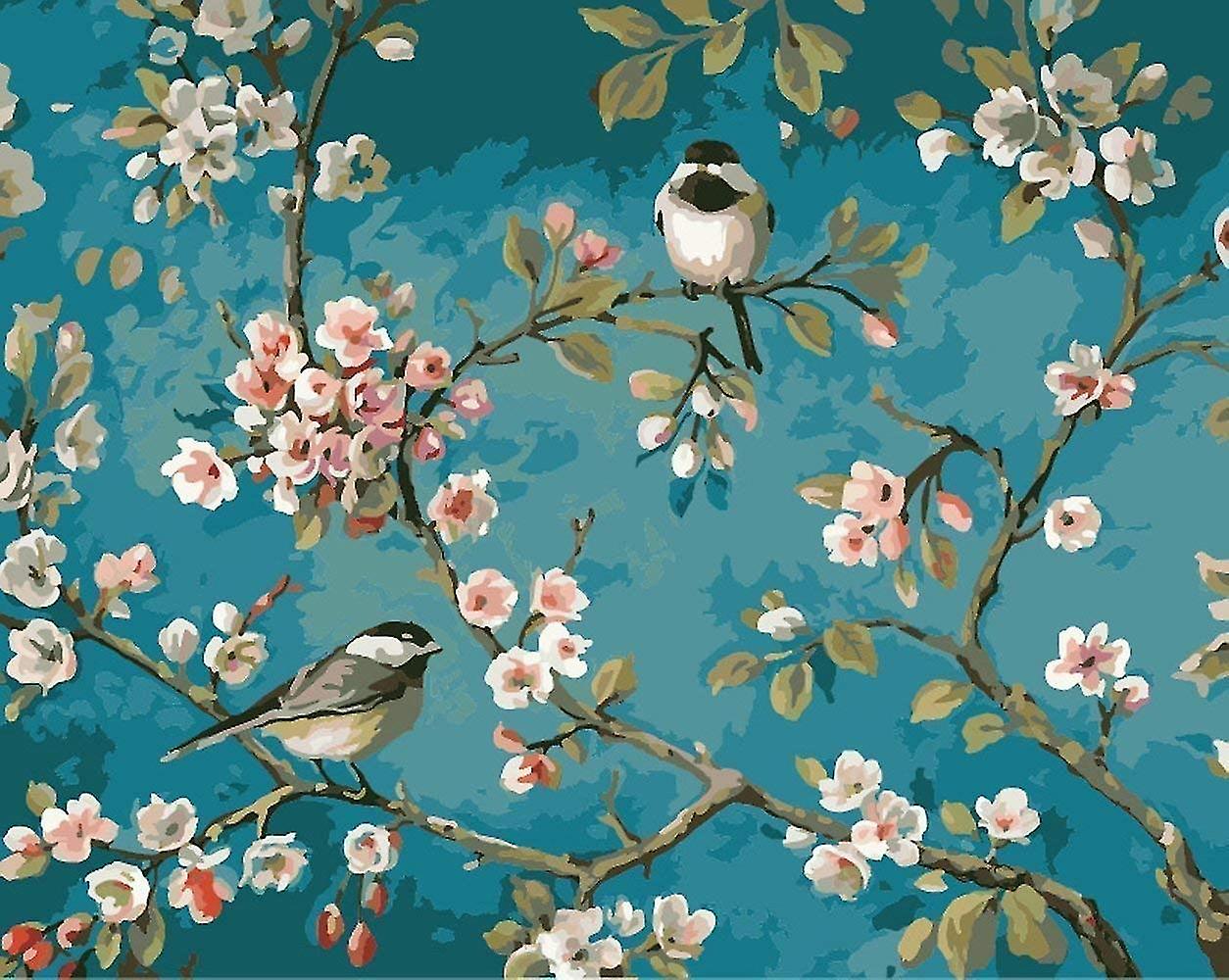 Paint By Number For Adults, Birds In The Branches Diy Oil Painting Paint-by-number Kits, Adults Paint