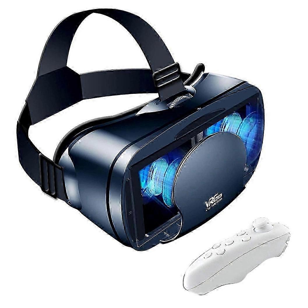 Full-screen Virtual Reality 3d Glasses Vr Set 3D Óculos de Realidade Virtual, Ajustável Com Gamepad