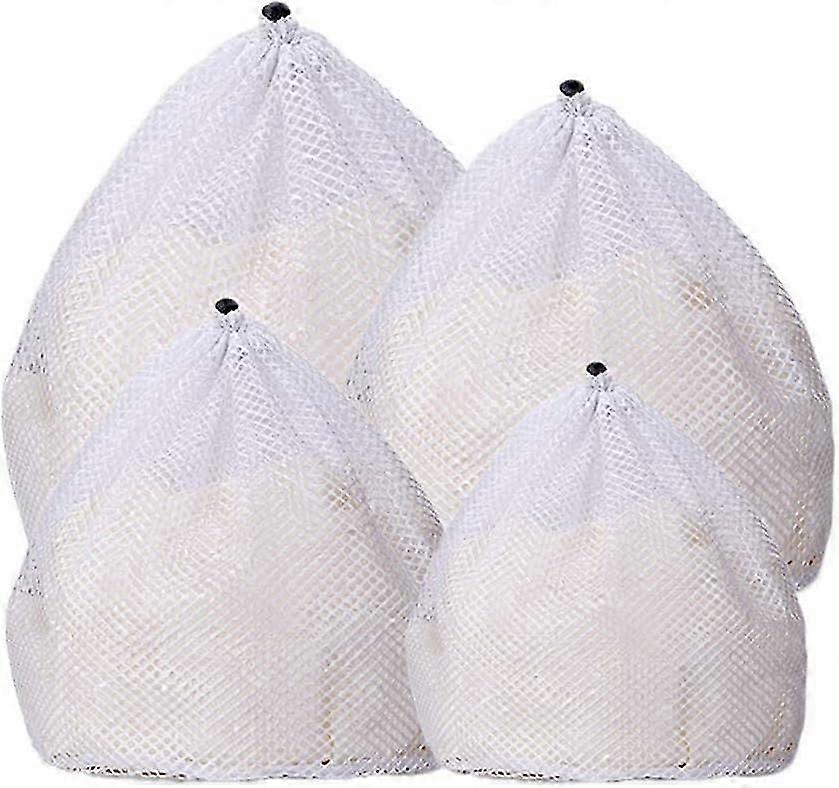 4 Pcs Drawstring Mesh Laundry Bag, 4 Sizes for Washing Machine Travel, Delicates, Bra, Toy Storage