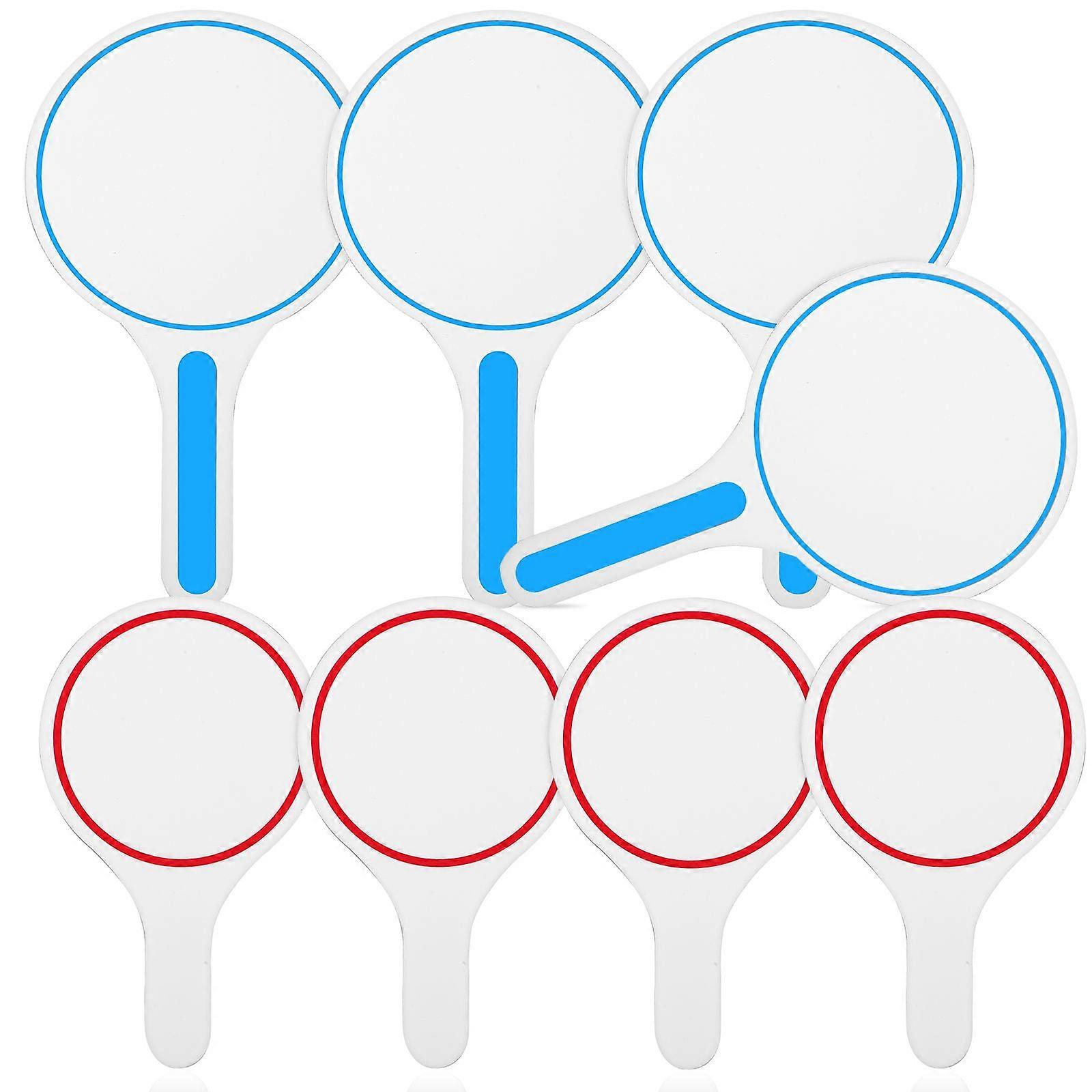 8Pcs Dry Erase Answer Paddle Single Side Handheld Whiteboard Blank Scoreboard for Classroom Teaching Games