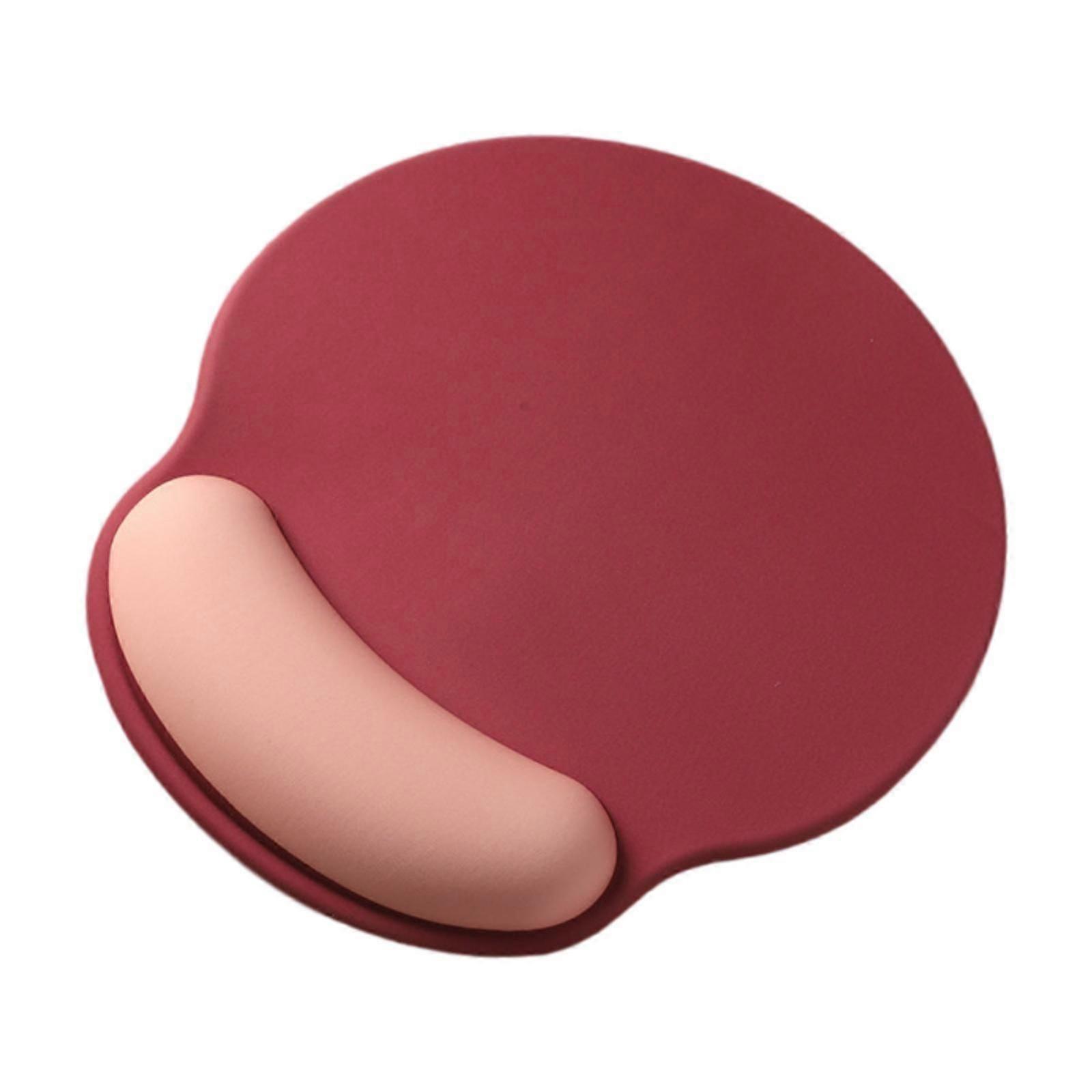 Ergonomic Mouse Pad Comfortable Non Slip Base Desktop for Work Office Laptop Red