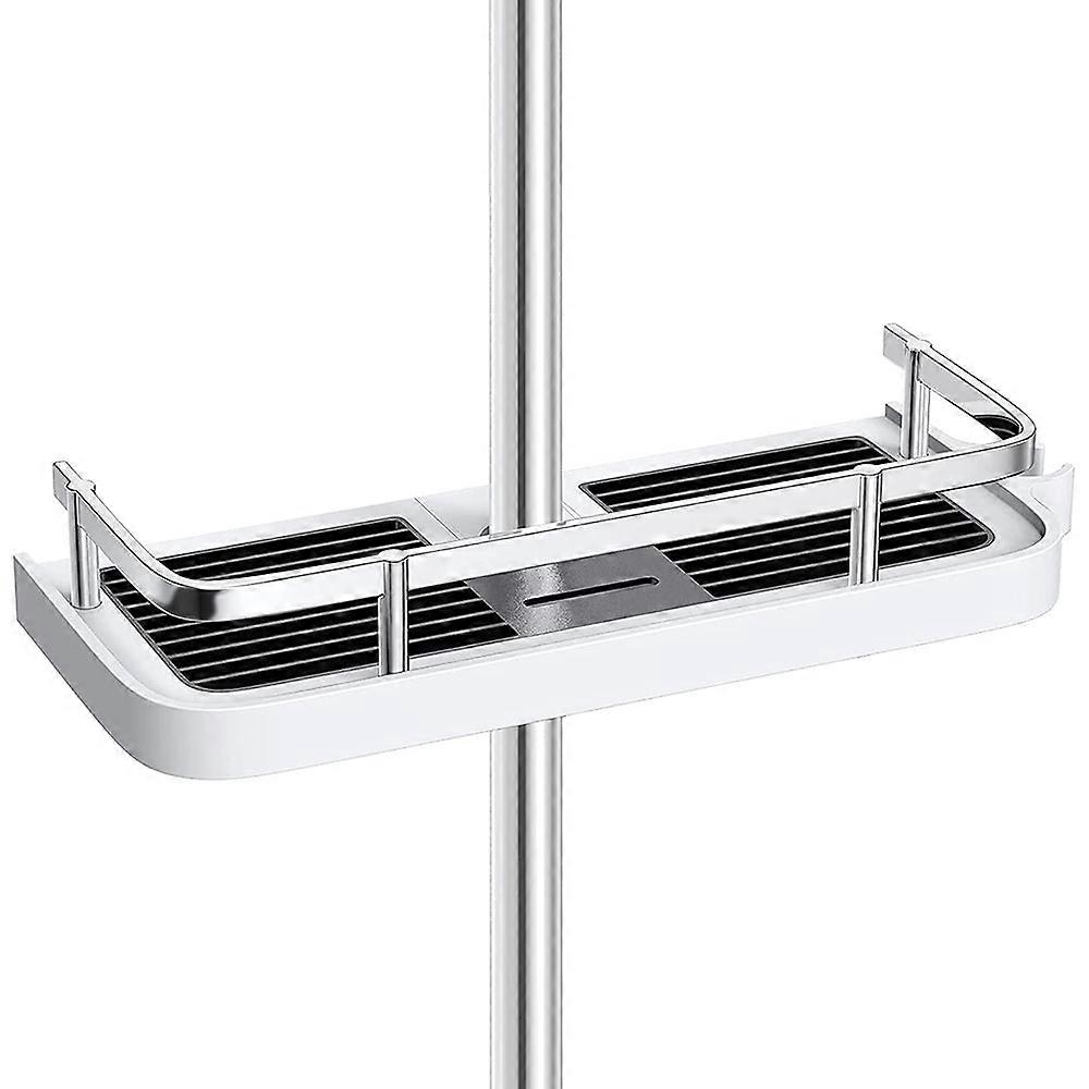 Adjustable ABS Shower Rack, Space-Saving Bathroom Caddy, Tool-Free Installation