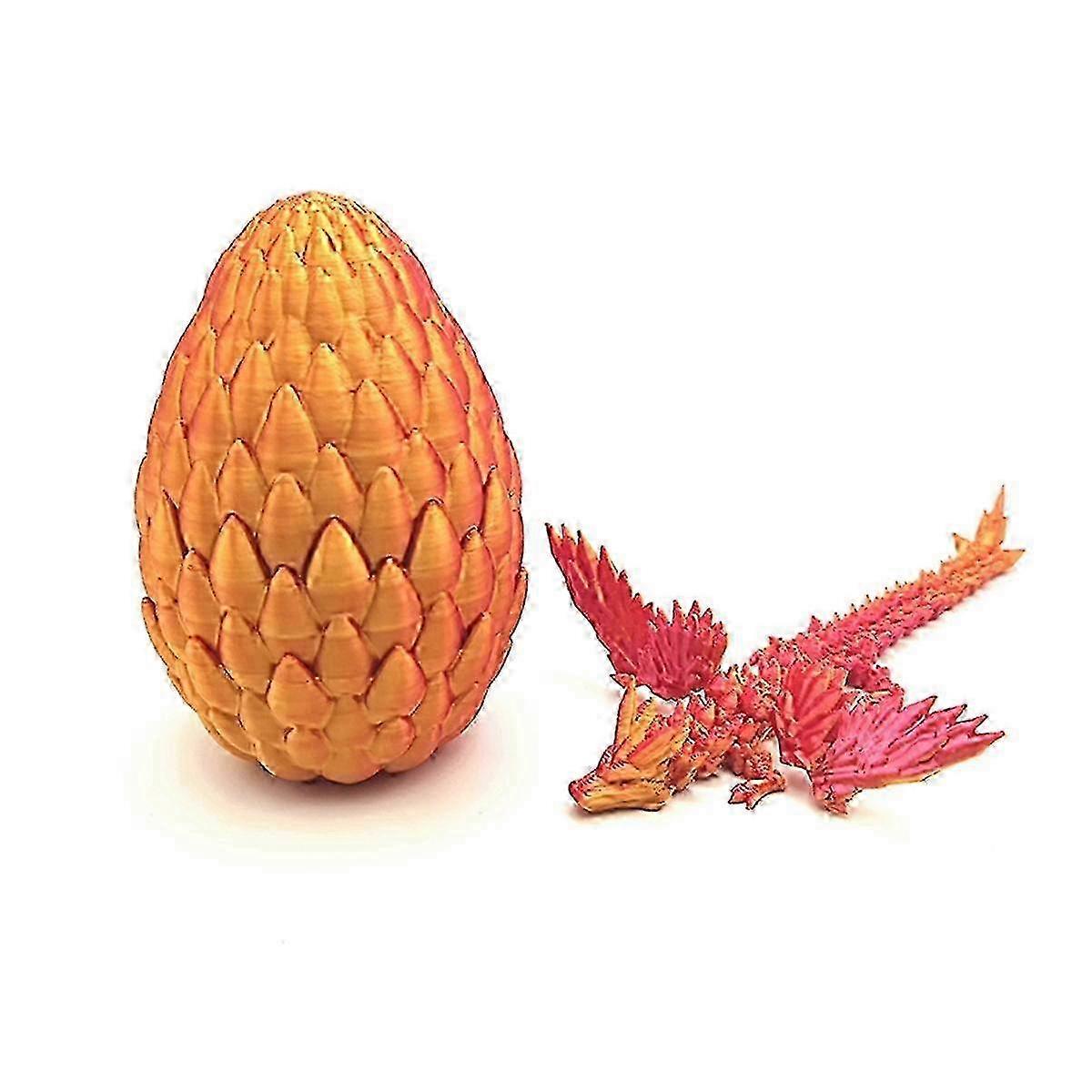 3D Printed Dragon Egg Dragon Eggs with Dragon Inside Crystal Dragon with Egg Full Articulated Flexi