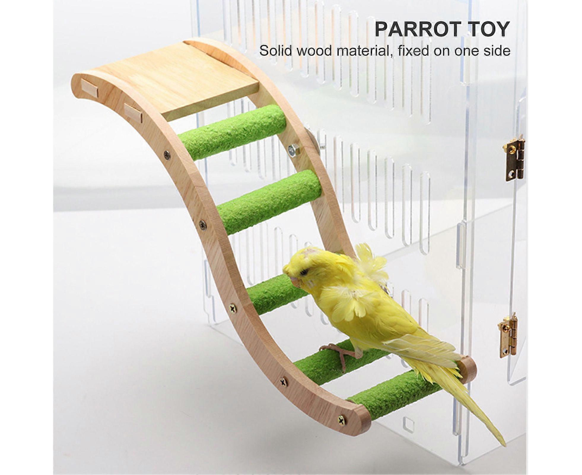 Pet Bird Toy Log Color Interactive Wooden Parrot Climbing Ladder Play Toys Cage Accessory
