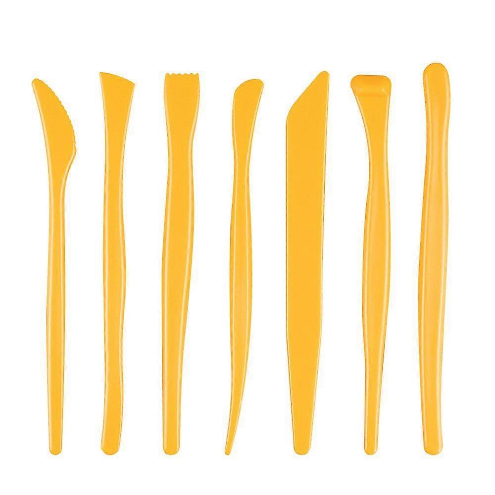 7個のポリマー粘土ツールモデリング粘土彫刻ツールキット陶器彫刻木製ドットツール