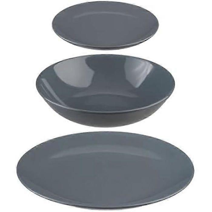 Secret de Gourmet Tableware Set - Gourmet Secret - 18 Pieces - Gray - Porcelain - Dishwasher Safe