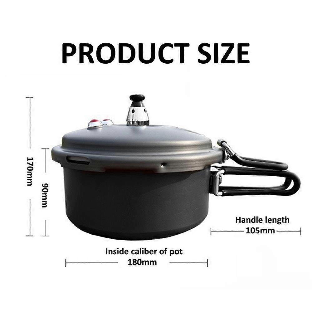 Portable Folding Pressure Cooker 80KPA Aluminum Alloy Plateau Cookware 2L Stew Pot for Outdoor Cooki
