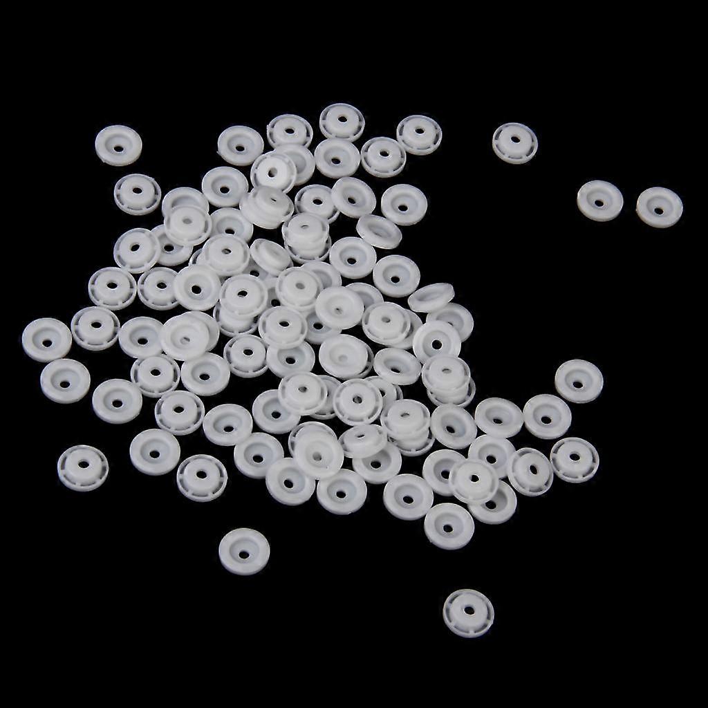 25x 100 Button Snaps Fasteners Craft Fabric White