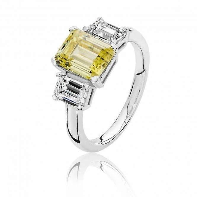 Silver & Co Claw 3-Stone Cubic Zirconia Cut Ring SRG0101YZ