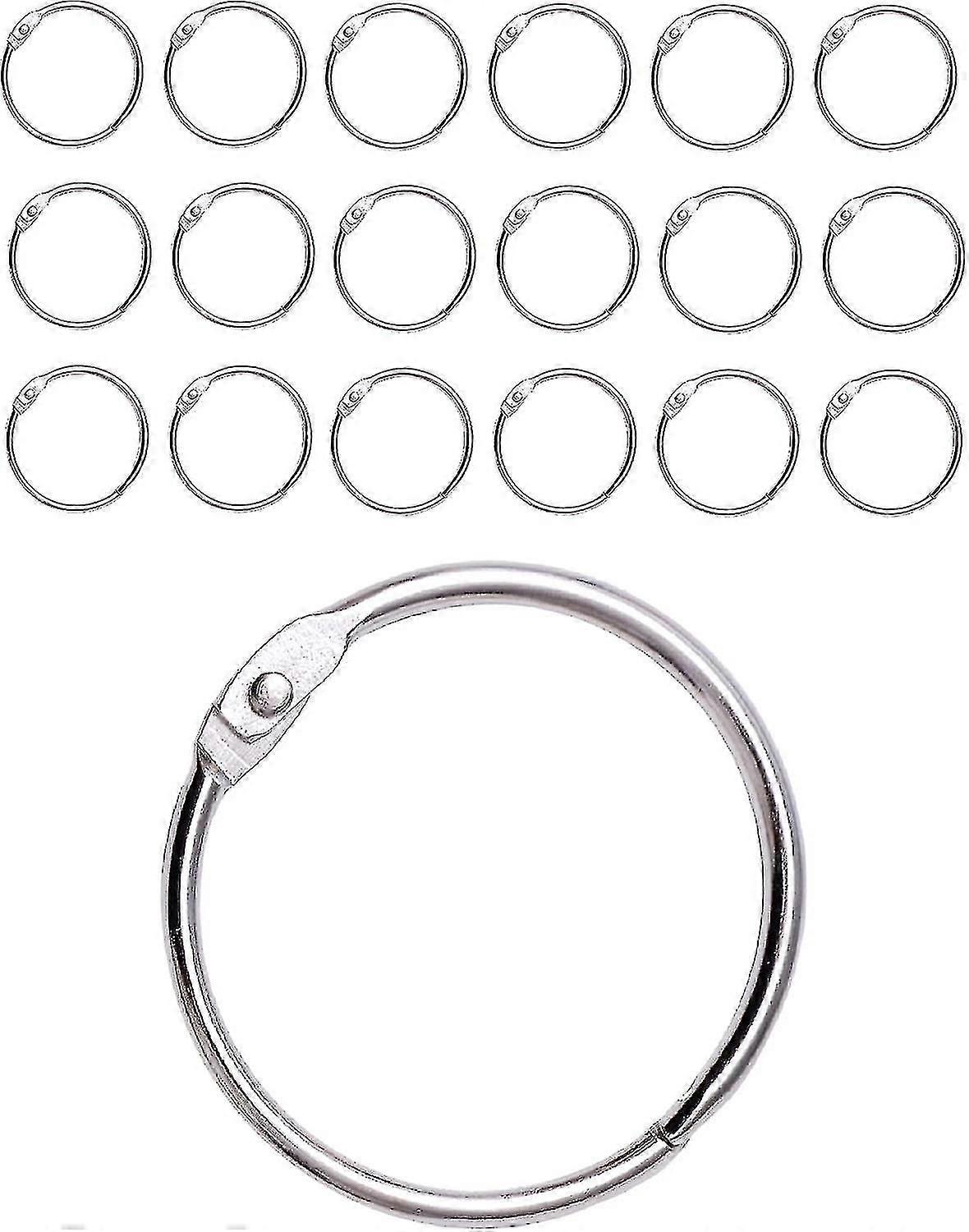 20 Shower Curtain Rings With Metal Hook 50mm Openable