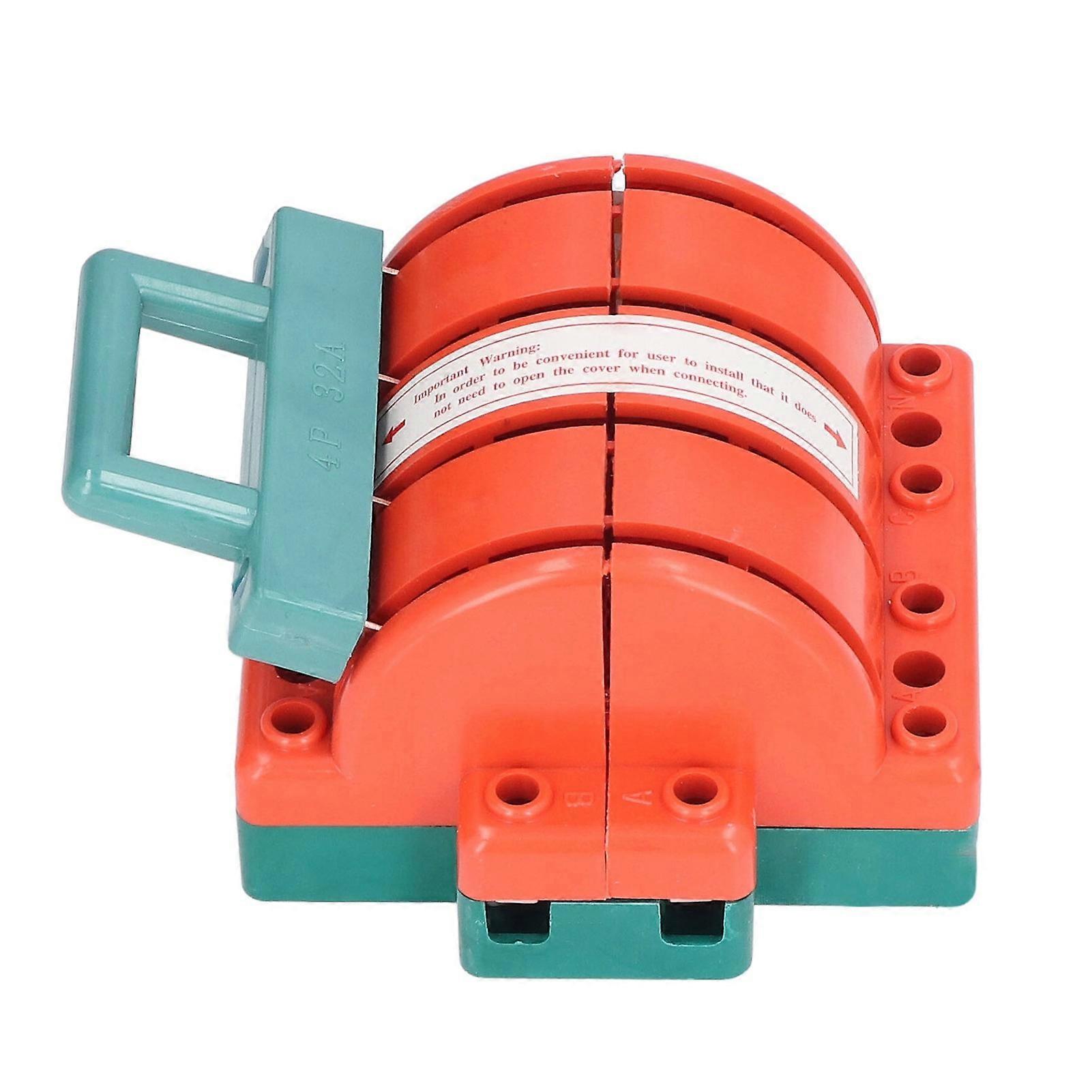 32A 4 Pole Double Throw Knife Switch 3 Phase Electrical Disconnect Knife Switch for Household Industry