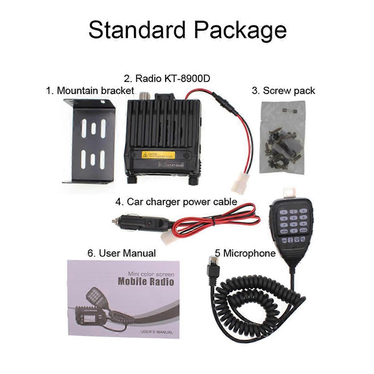 Top KT-8900D 25W διπλή ζώνη quad οθόνη 136-174and400-480MHz μεγάλη οθόνη LCD κινητό ραδιόφωνο KT8900D (