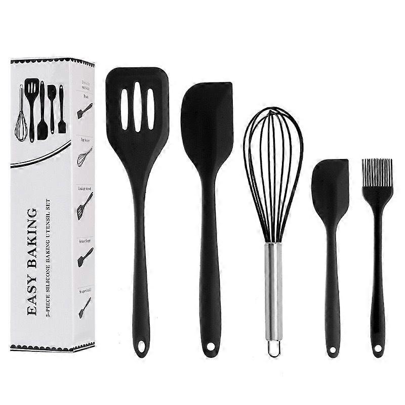 Silicone baking tool five-piece set kitchenware high temperature resistant silicone scraper brush spatula cooking spoon egg beater set