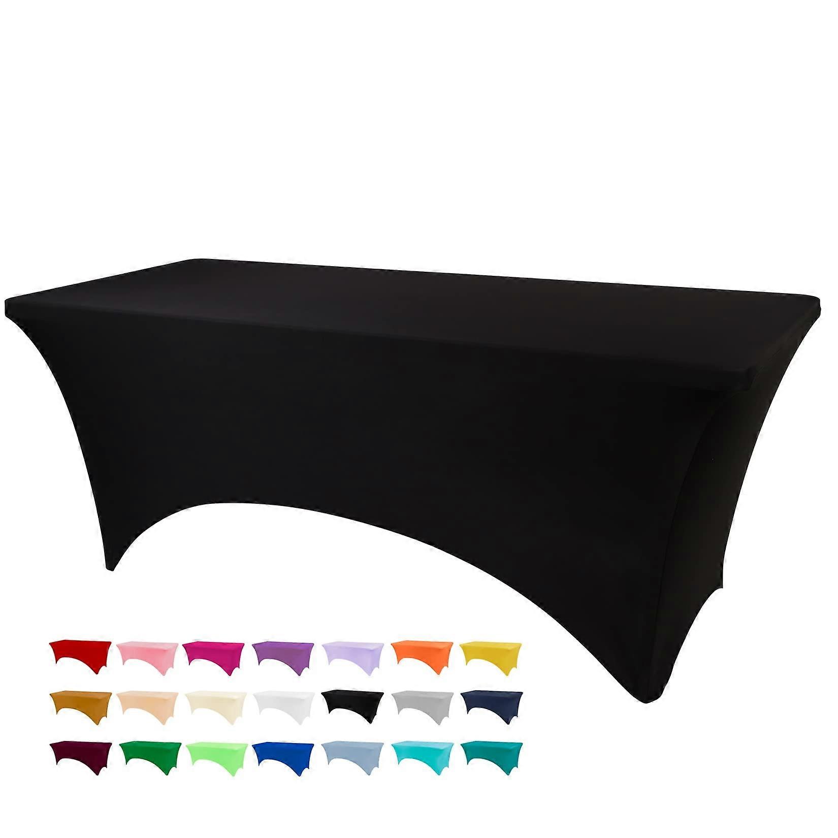 Tablecloth Black Washable Wrinkle-Resistant Flexible Rectangular 6-Foot For Events