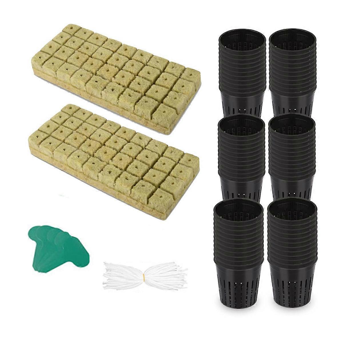 1.2X1.2x1.5In Plant Cotton 72 Plug&72Pcs 1.9In Net Cups for Hydroponics