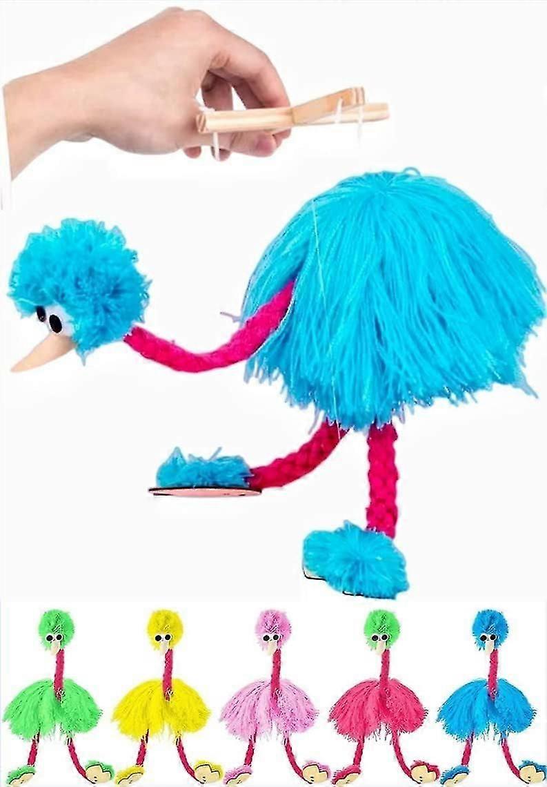Toys Puppet Ostrich On Strings,Funny Ostrich Marionette Puppet Handmade Ostrich Marionette Puppets String Doll,100% New