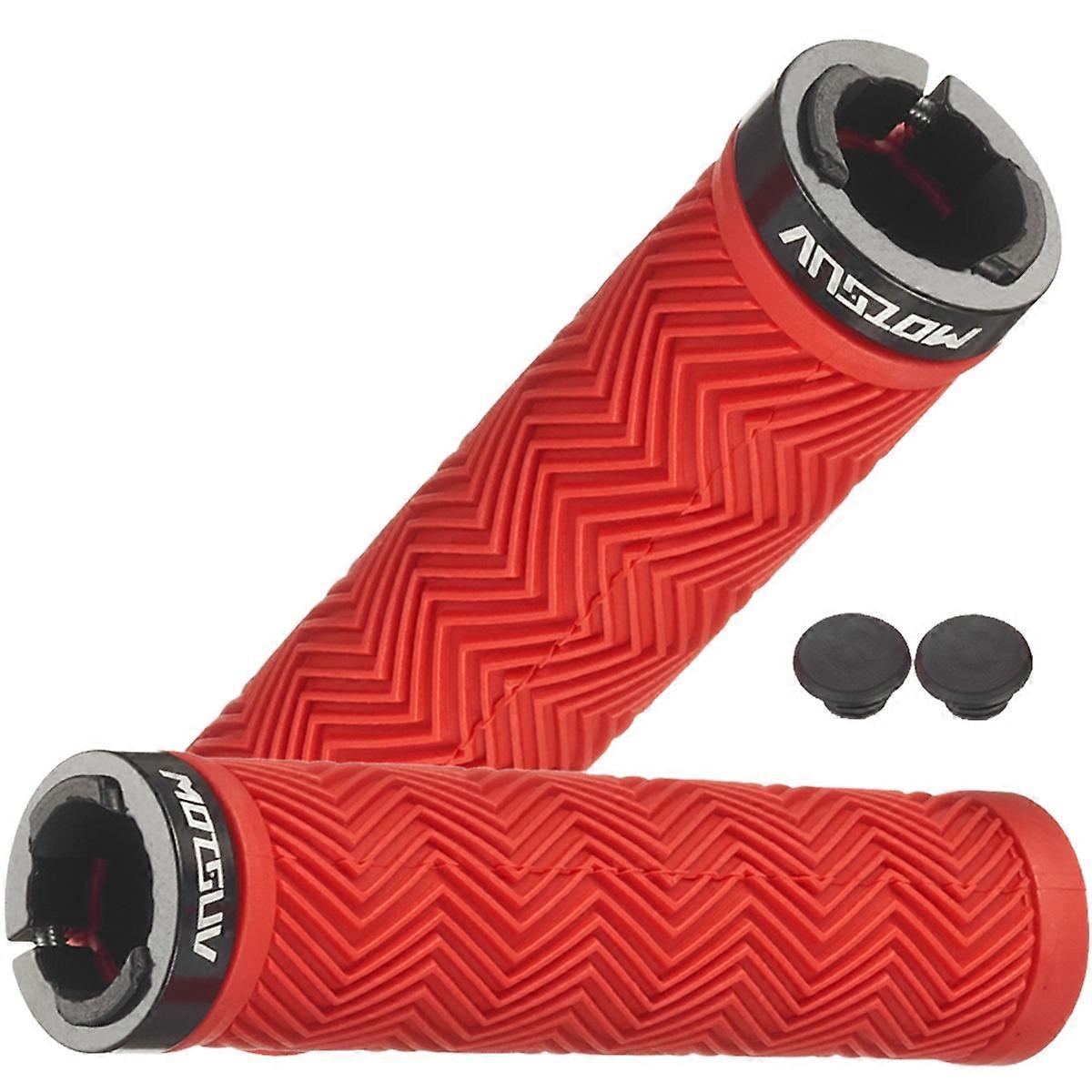 Bicycle Handlebar Grips Rubber Soft Grips Red
