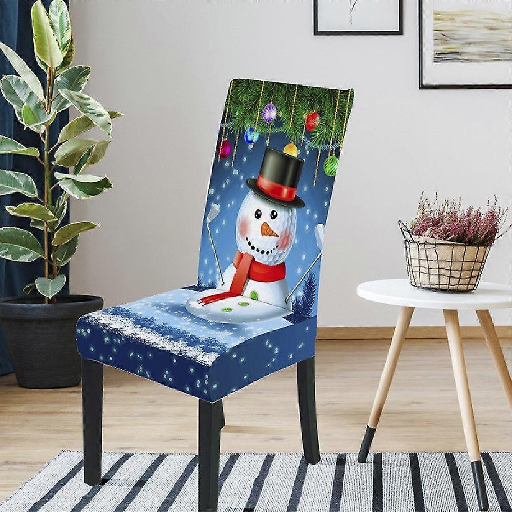 1 τεμ 15x24"/38x60 cm Χριστουγεννιάτικο κάλυμμα καρέκλας stretch κάλυμμα καρέκλας τραπεζαρίας σπίτι καρέκλα καρέκλα πάρτι πάρτι γιορτινή ατμόσφαιρα διακόσμηση (μπλε χιονάνθρωπος)
