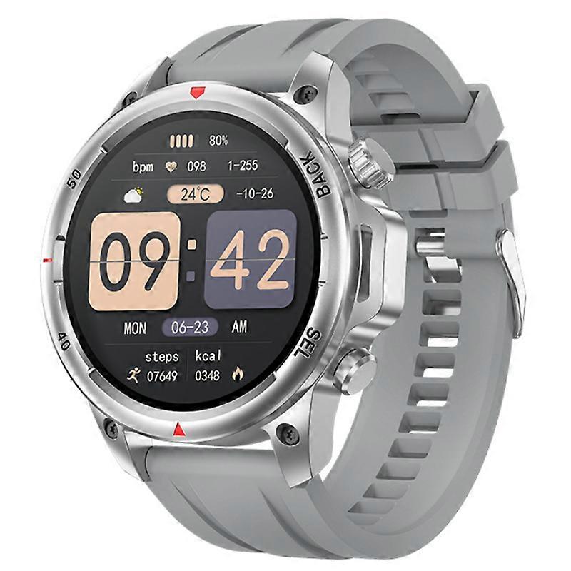 Smartwatch with Bluetooth Calling, Heart Rate, Blood Oxygen, Blood Pressure Monitoring, Flashlight, Compass, and Sports Modes(Silver)
