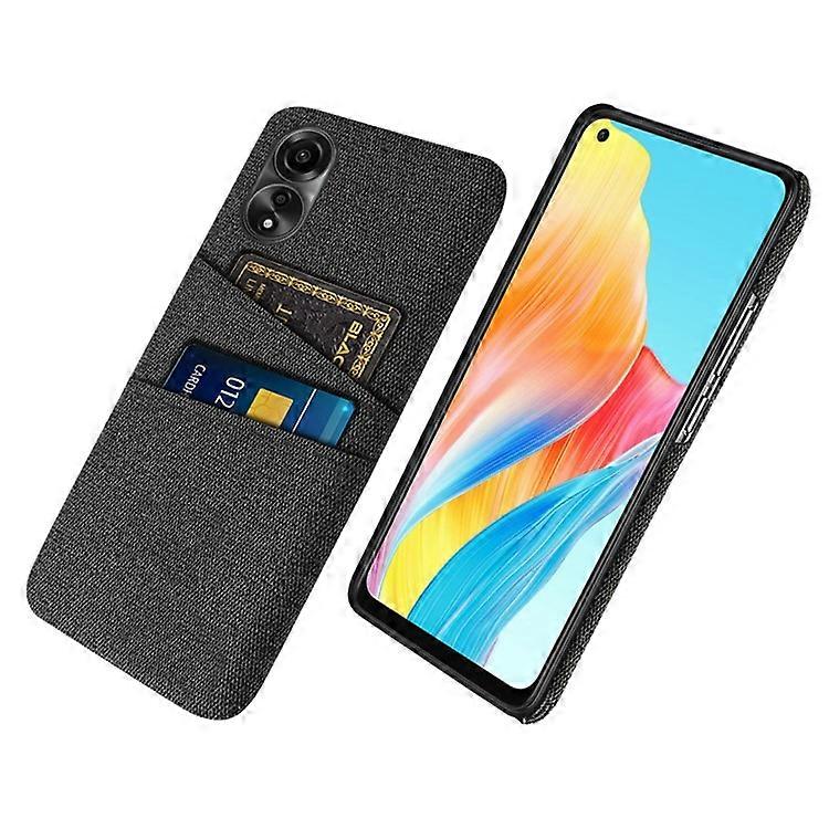 Compatible For Oppo A78 4G Anti-Scratch Phone Case Dual Card Slots Hard PC+Cloth Phone Shell Cover