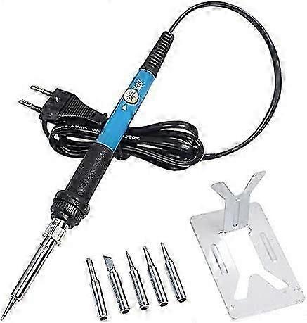 60W Adjustable Temperature Electric Soldering Iron Handle,Heat Pencil Tool with Iron Tips (EU Plug)