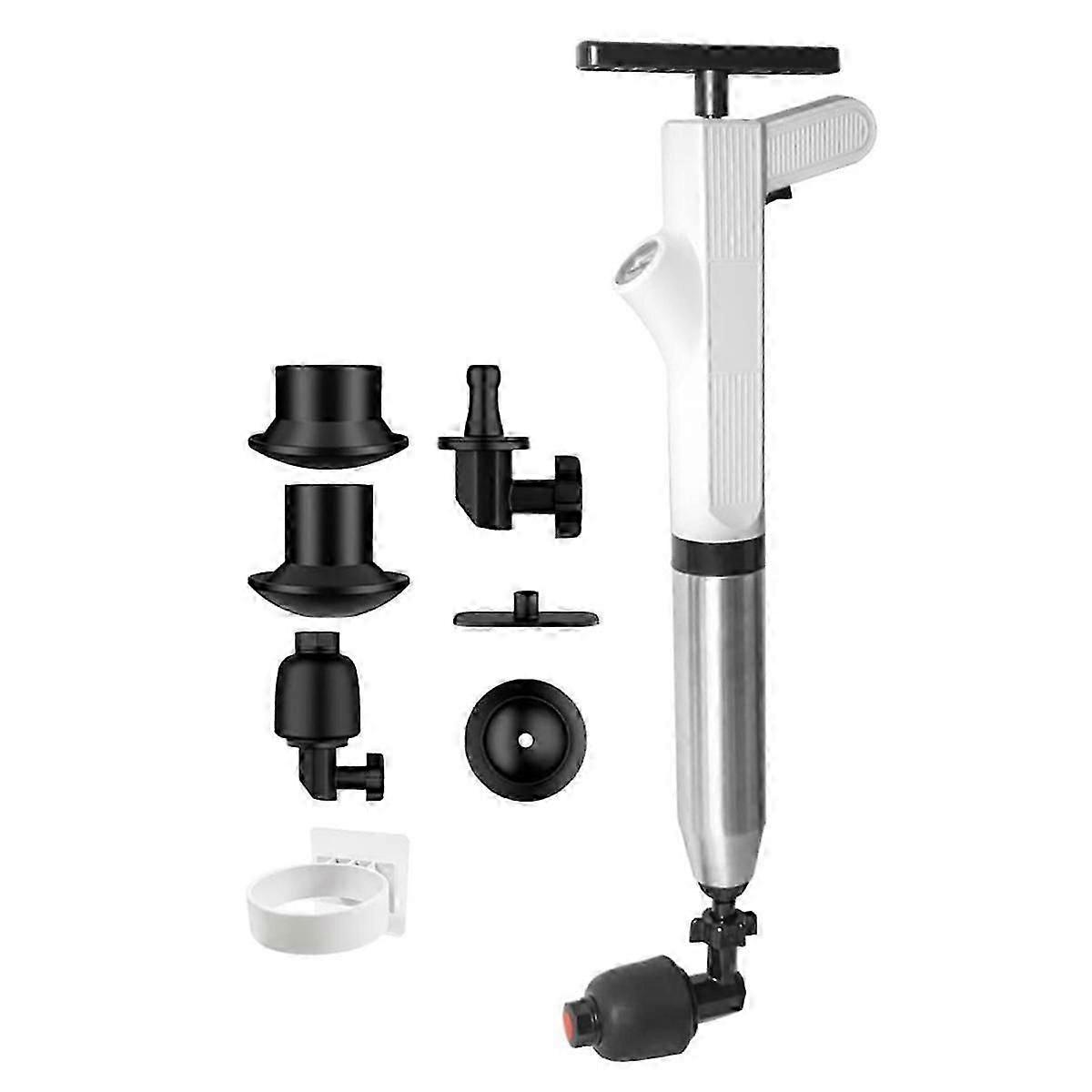 Drain Clog Remover Toilet Plunger with Holder Snake Drain Clog Remover Plungers for Bathroom Toilet