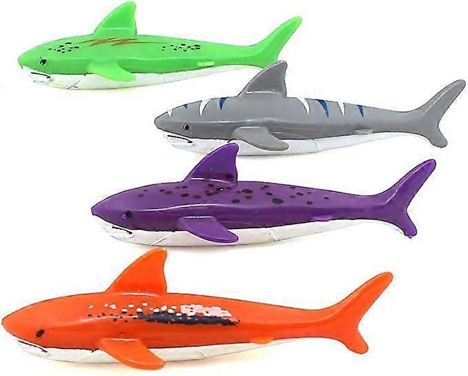 Diving Pool Shark Toys - For Underwater Swimming Throwing Diving Torpedoes - 4 Pack