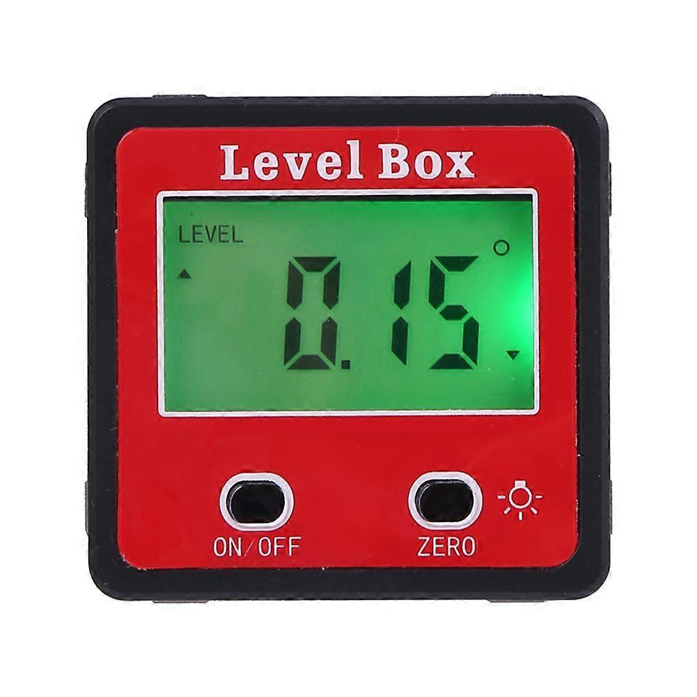 Angle Measure Horizontal Angle Digital Meter Inclinometer, Digital Electronic Level Box Magnetic Base Measuring Tools, Red