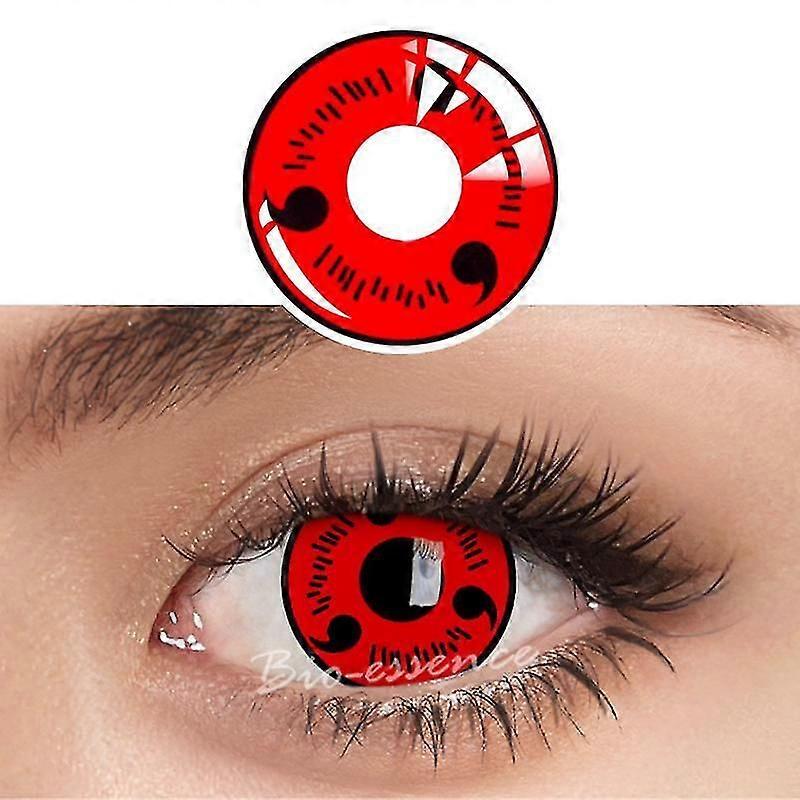 Bio-essence 1 paio di lenti a contatto Sharingan per gli occhi Lenti cosplay Lenti anime Uchiha Sasuke Hatake Kakashi Lenti Rosso Sasuke Uchiha