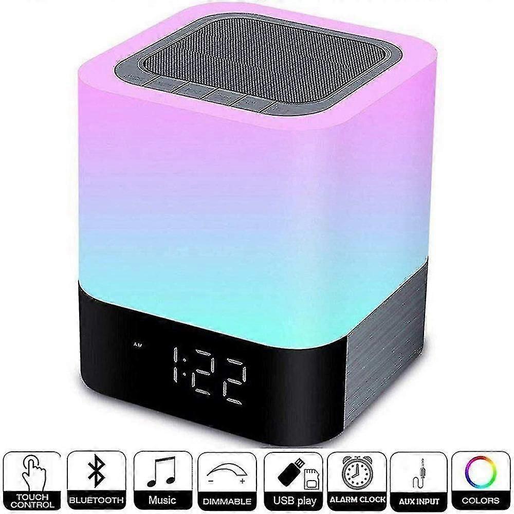 Bedside Lamp With Alarm Clock Bluetooth Speaker