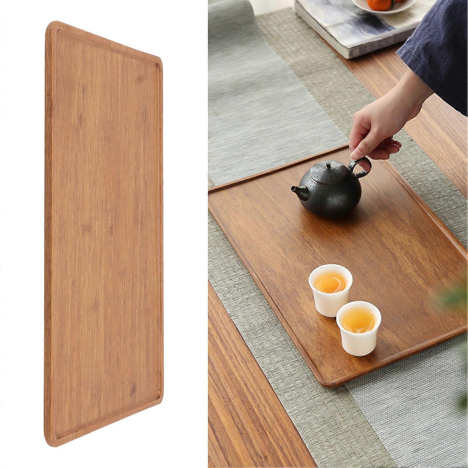 ティートレイフードフルーツサービングプレートデザートプレートオフィスLのための竹の家の装飾