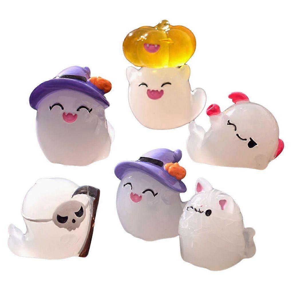 هالوين مصغرة شخصيات شبحية 7 قطع يضيء في الحلي الداكنة للحديقة