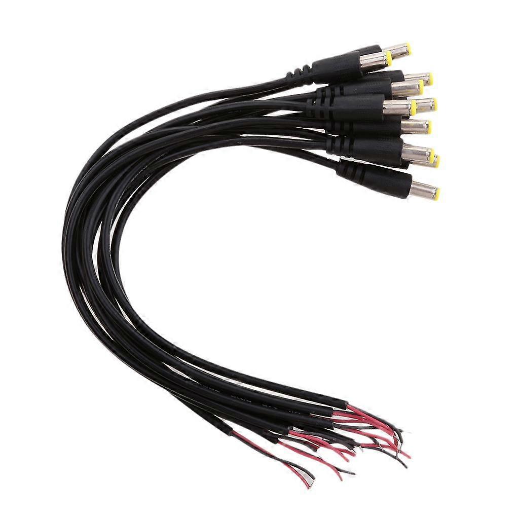 10Pcs 5.5x2.1mm Male DC Power Socket Plug Connector Cable Wire 12V