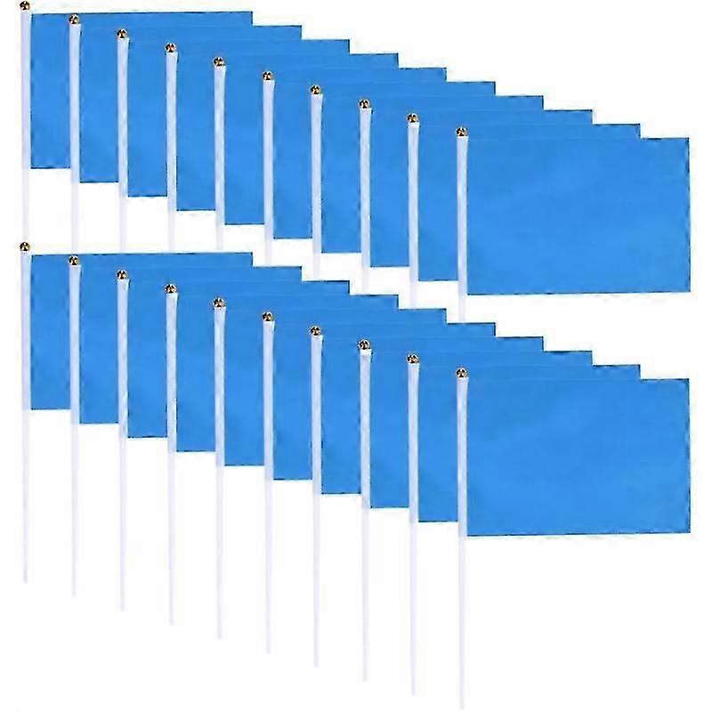 100 Pieces of Mini Solid Color Handheld Square Flags for Party Decorations and Celebrations