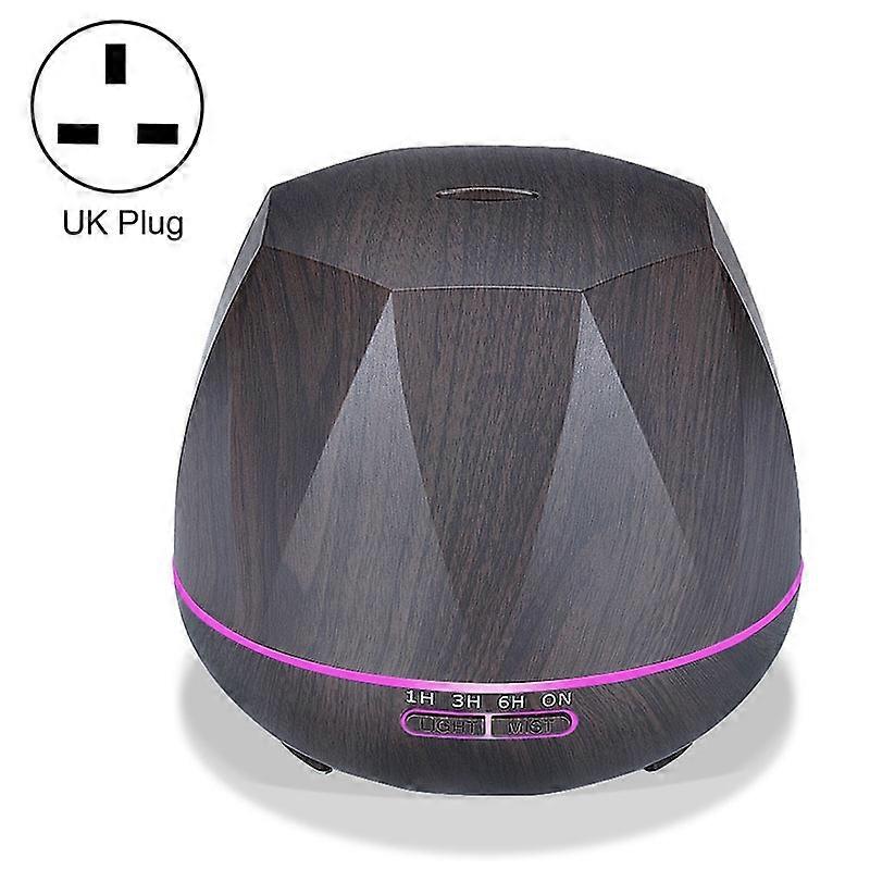 Diamond Wood Grain Remote Control Ultrasonic Humidifier Aromatherapy Machine Automatic Alcohol Sprayer with LED Lights, Capacity: 400mL, UK Plug