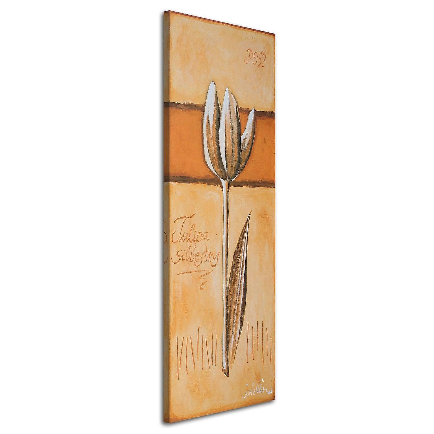 Lienzo, Tulipán pintado a mano - 30x90