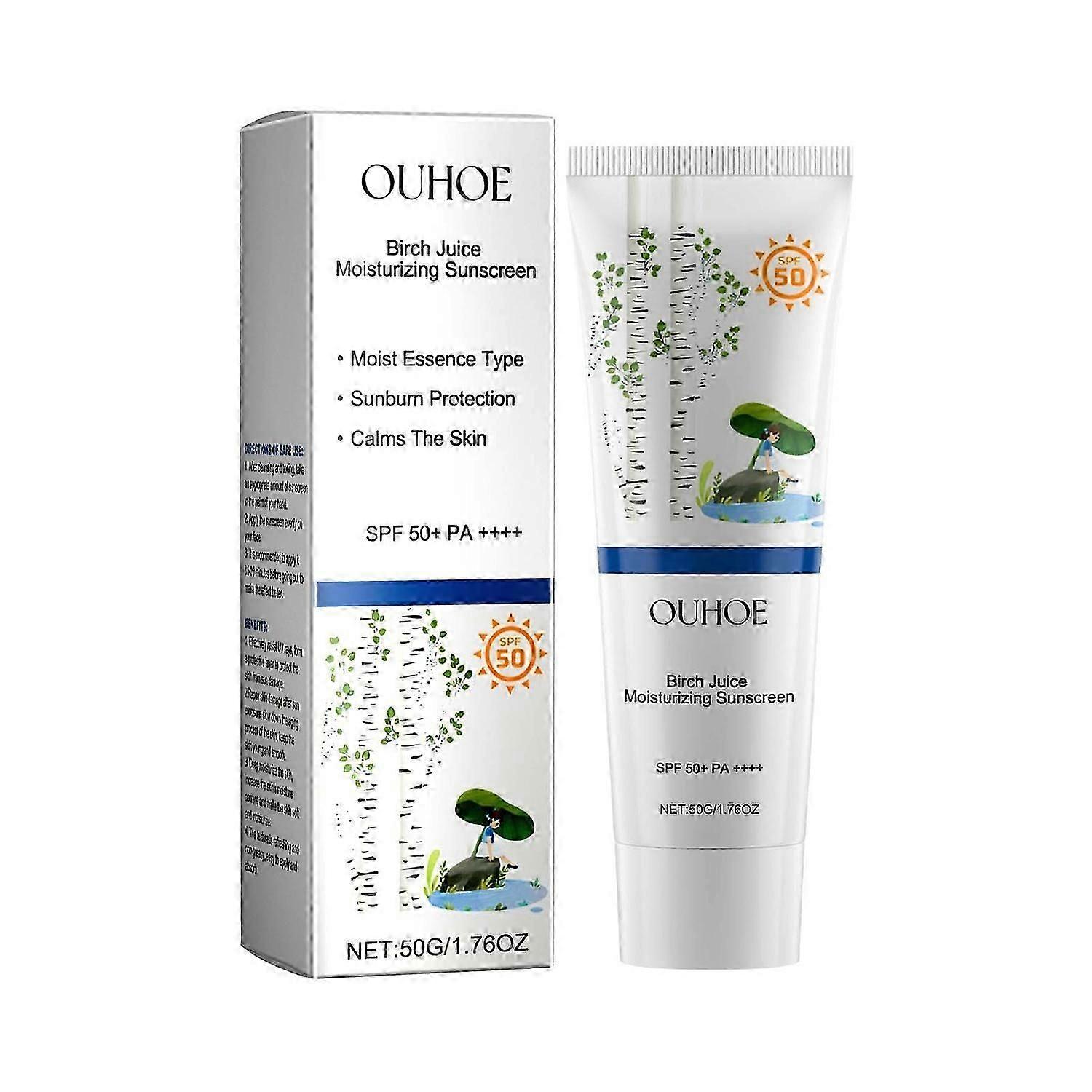 OUHOE Birch Juice Moisturizing Sunscreen, Hydrating And Isolating UV Protection Hydrating And Refres