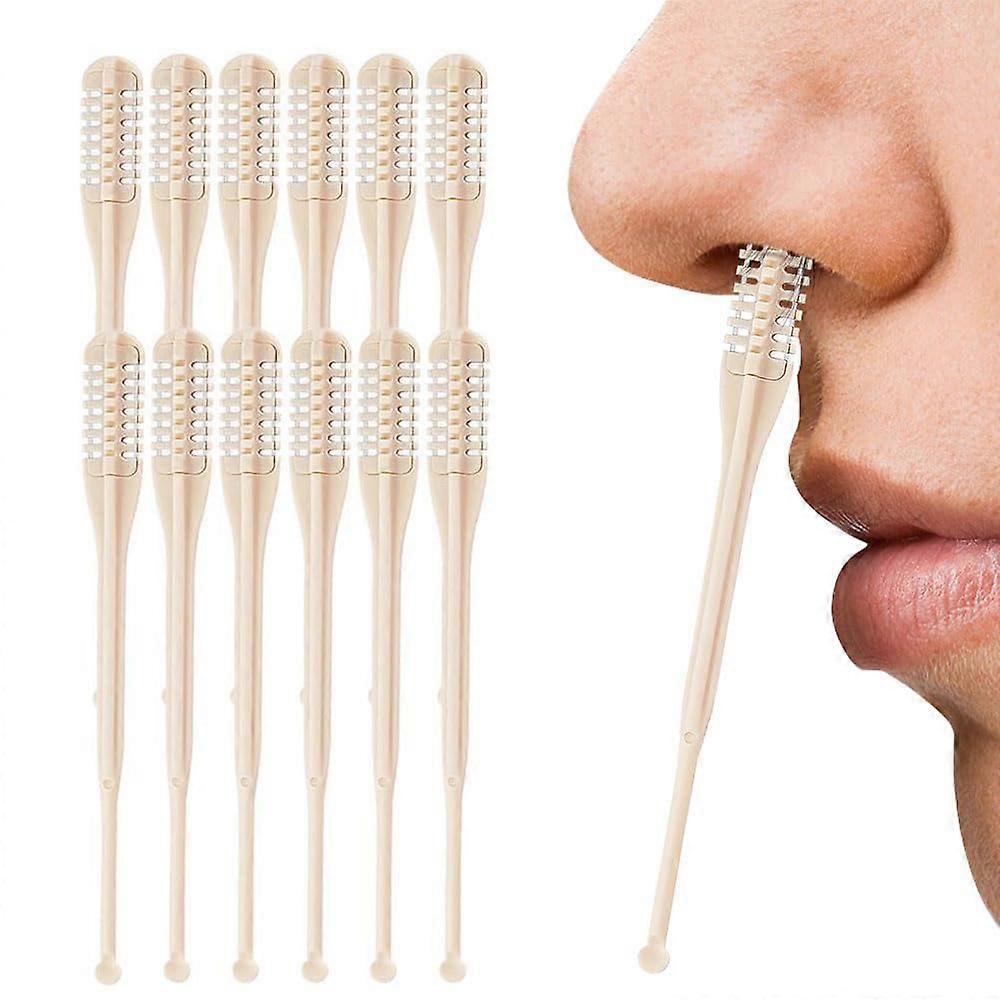 2in1 Nasal Hair Cutter, Double Head Nose Hair Knife Ear Picker 360° Rotating Manual Nose Hair Trimmer (12pcs)