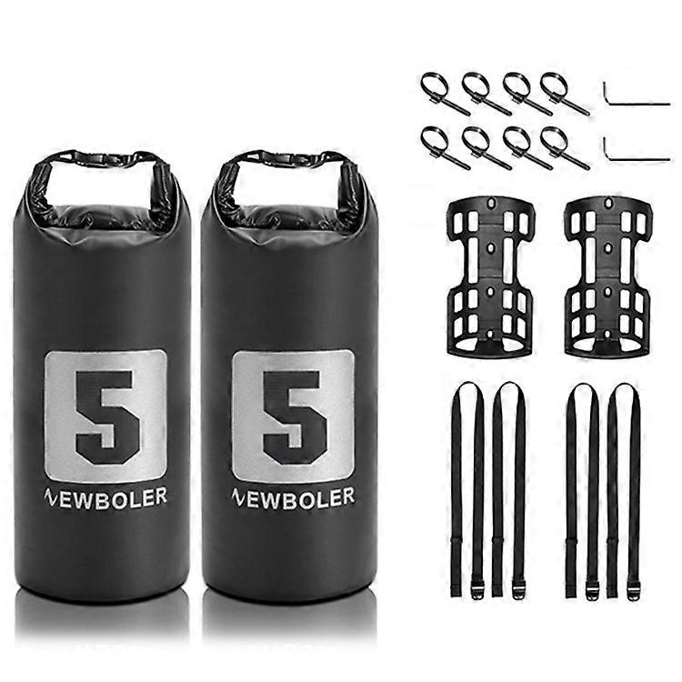 NEWBOLER 2 Bike Front Fork Pannier Bags (5L) + 2 Front Fork Racks + 4 Adjustable Straps + 8 Fixing Straps