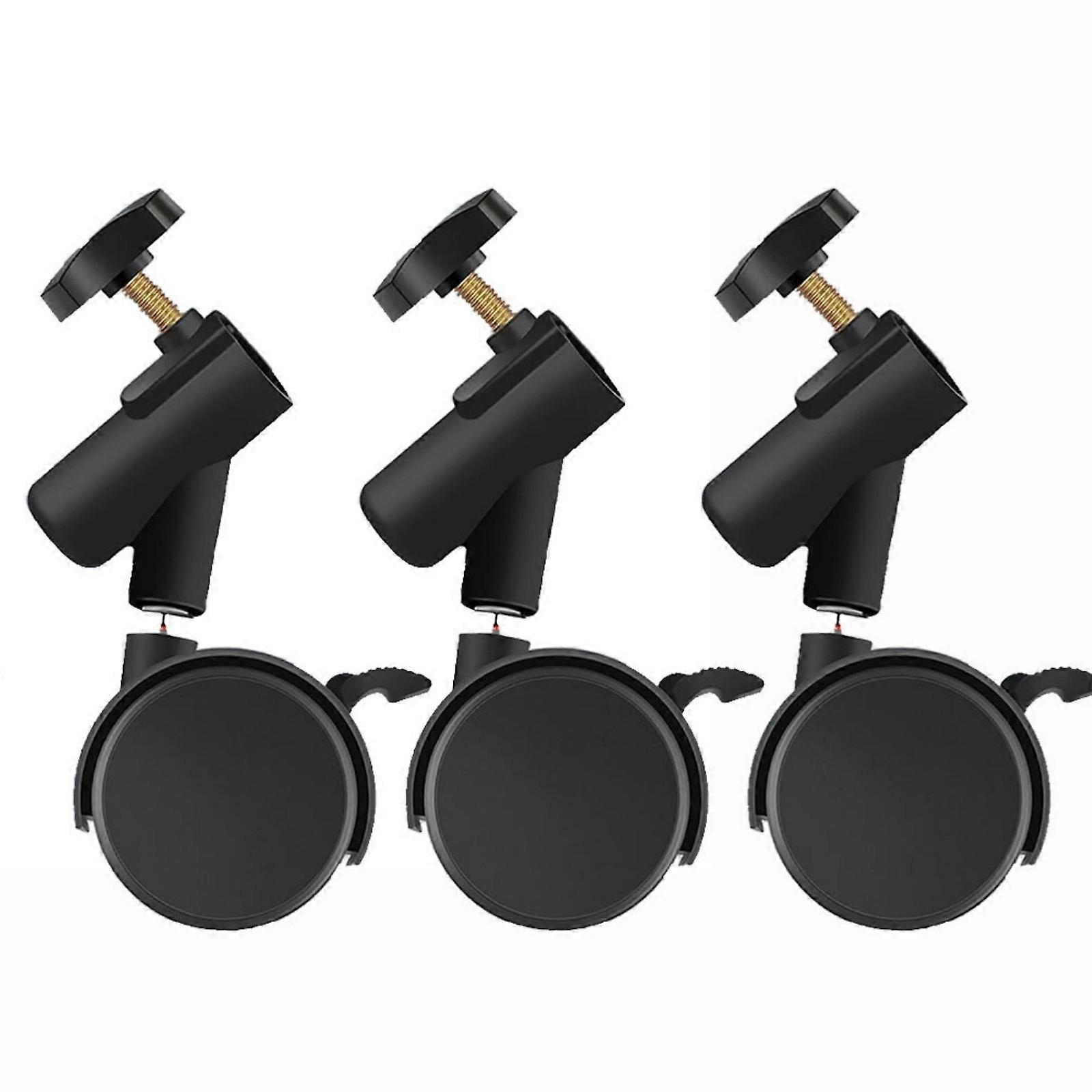 Pack of 3 Light Stand Wheel with Brakes 360 Degree Rotation for Easy Positioning In Studio or Wedding Photoshoots