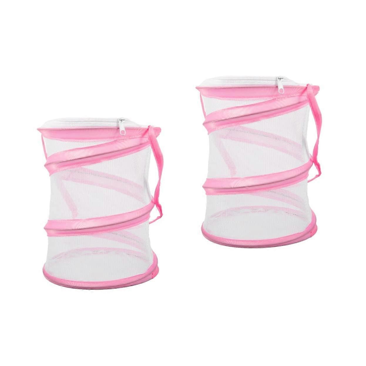 Insect Cage Containers Pack of 2 for Breeding Butterflies and Beetles, Pink Insect Screen House for Outdoor Use