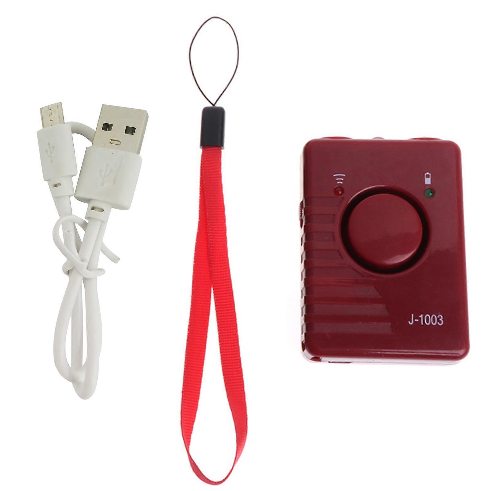 Portable Dog Bark Deterrent Dog Anti Bark Trainer Handheld Anti Bark Control Device with Led Light Lanyard USB Charging Red