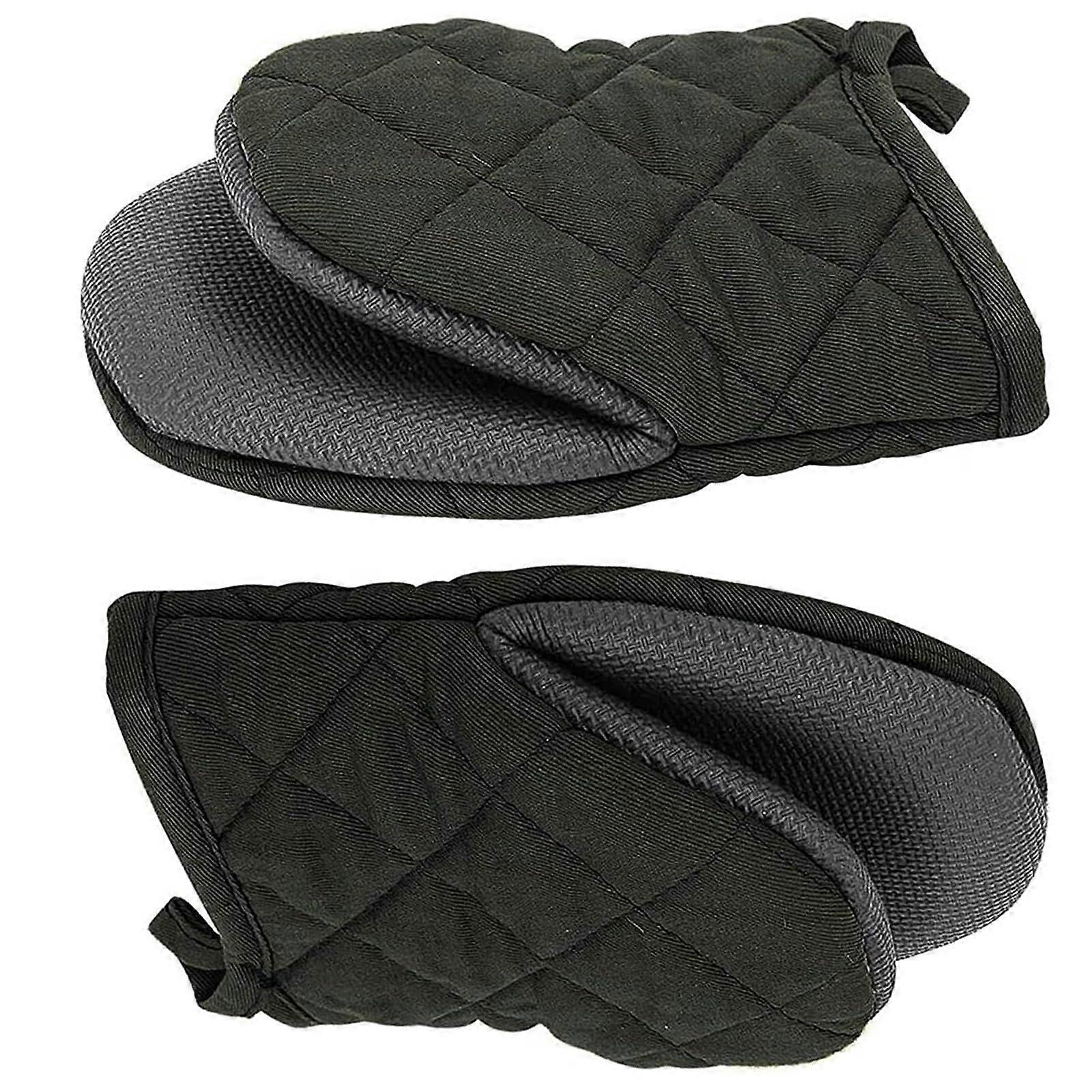 mini oven gloves, nonslip, heatresistant, for grilling, baking, kitchen (black) Ref: 7637