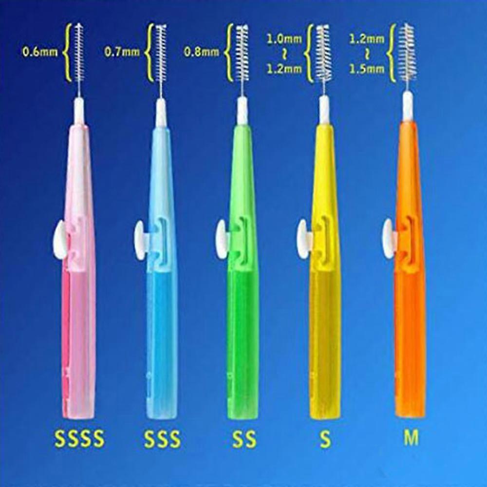 60pcs Toothpick Interdental Brushes Tooth Flossing Head Oral Hygiene Brush Optional Sizes