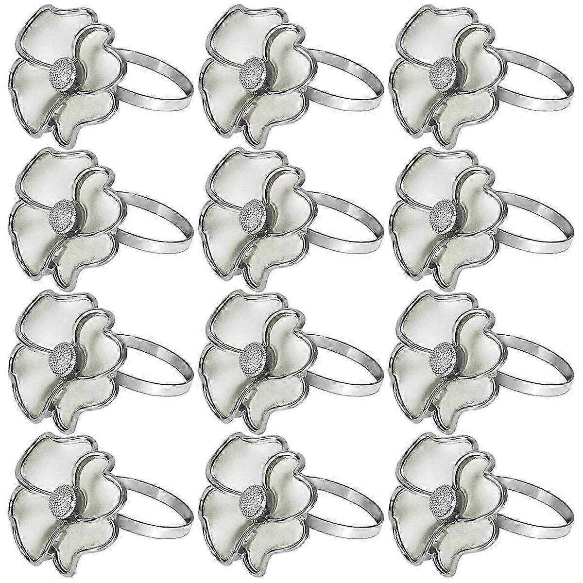 Flower Napkin Rings - Non-Rust, Elegant Napkin Holders for Paper Napkins and Table Cloths for Dinne