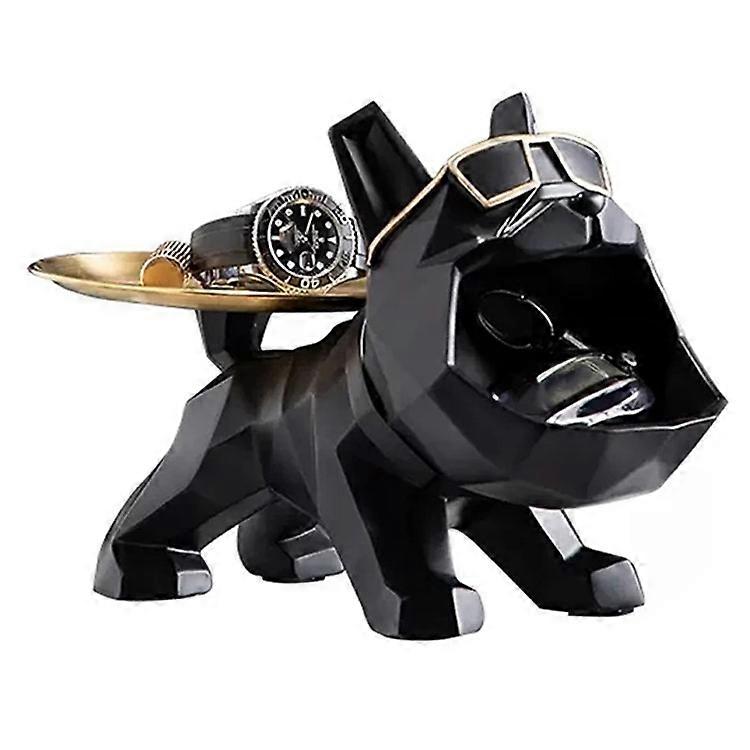 Entryway Key Tray Resin Bulldog Sculpture Table Organizer Home Decoration