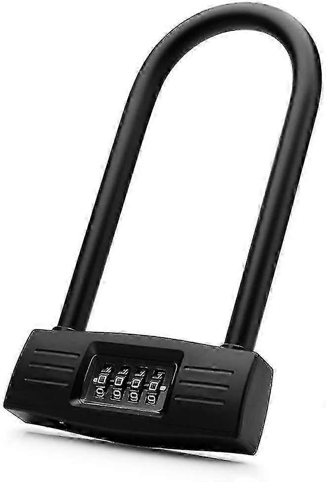 Combination Bicycle U Lock with 4-Digit Resettable Security for Bikes and Scooters